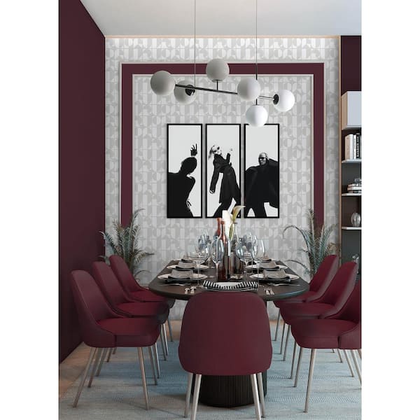 RuDeco Grey Vinyl Peel and Stick Wallpaper