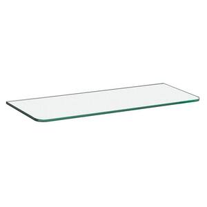 GLASSLINE 23.6 in. x 7.9 in. x 0.31 in. Clear Glass Decorative Wall Shelf without Brackets