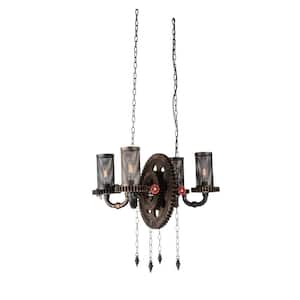 Manchi 4 Light Up Chandelier With Rust Finish