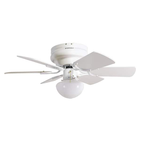 Design House Atrium 30 in. Traditional Indoor Hugger White Ceiling Fan with Dimmable LED Light Kit