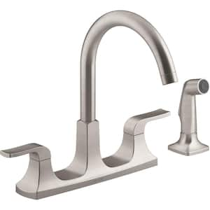 Rubicon 2-Handle Standard Kitchen Faucet with Sidespray in Vibrant Stainless