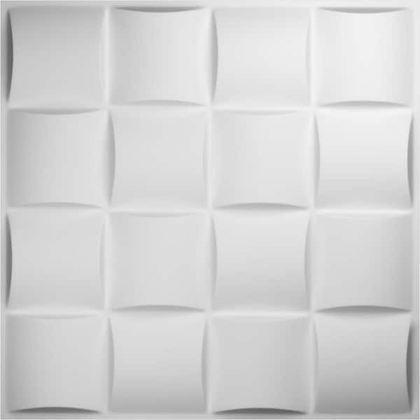 Ekena Millwork 5/8 in. x 19-5/8 in. x 19-5/8 in. PVC White Baile EnduraWall Decorative 3D Wall Panel (2.67 sq. ft.)