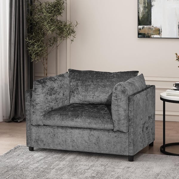 Noble House Filly Gray Fabric Pillow Club Chair
