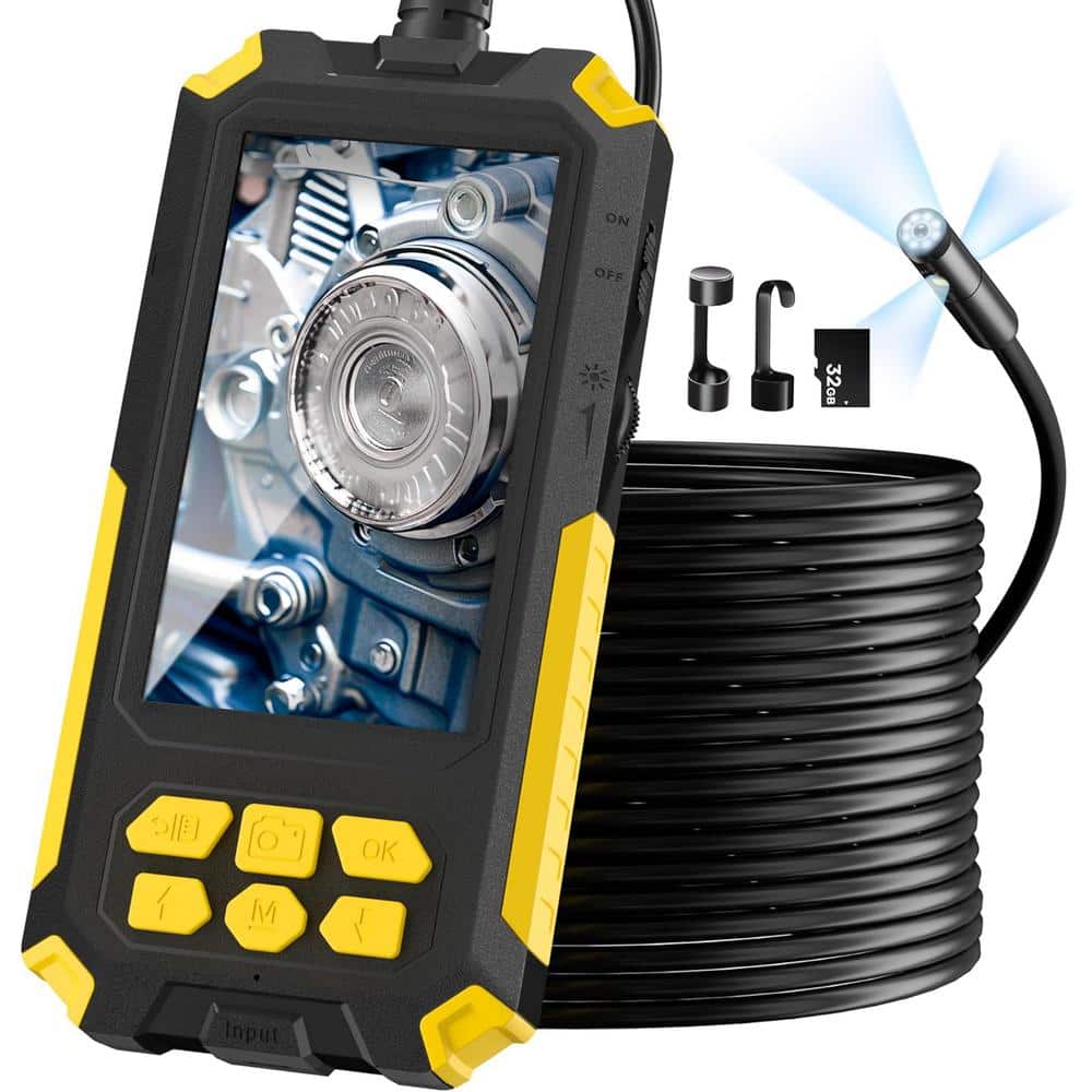 Vrbgify 393.6 in. Cable Triple-Lens Borescope, 1080P Endoscope Camera ...