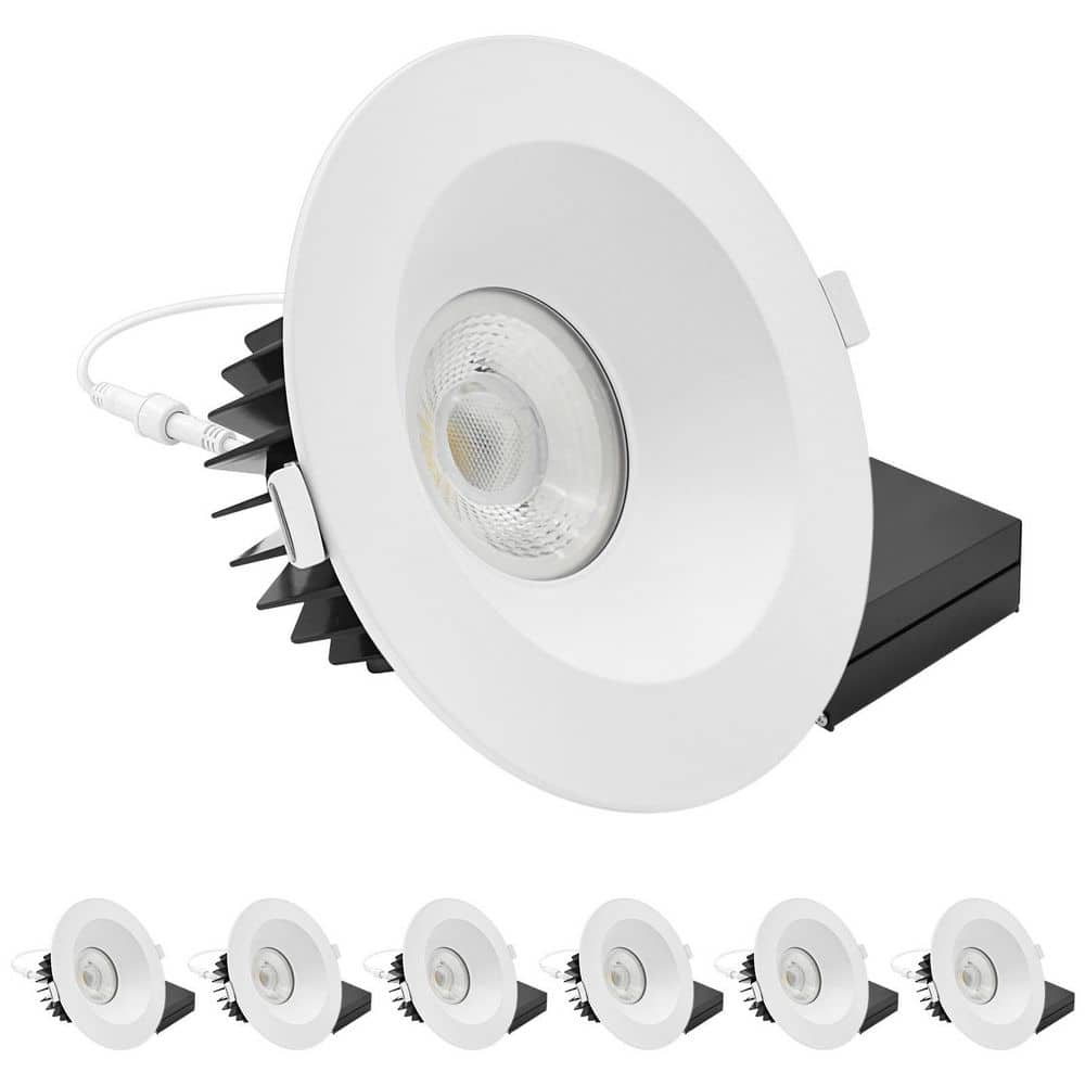 6 in. Integrated LED Regressed Canless Spotlight with Round White Trim, 22W, 1800LM, 5CCT, 60° Beam, Dimmable, 6-Pack price history on PriceWatchPro