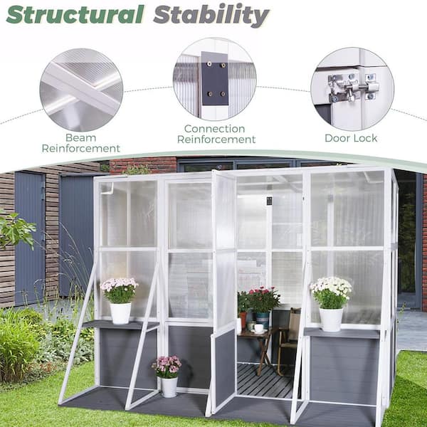9 ft. W x 8 ft. D Wood Shed with Double Door (72 sq. ft. )