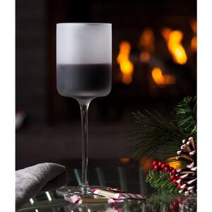 White Night Frosted Wine Glass