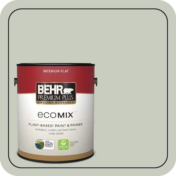 1 gal. #PPL-80 Dynasty Celadon Flat EcoMix Plant-Based Interior Paint & Primer