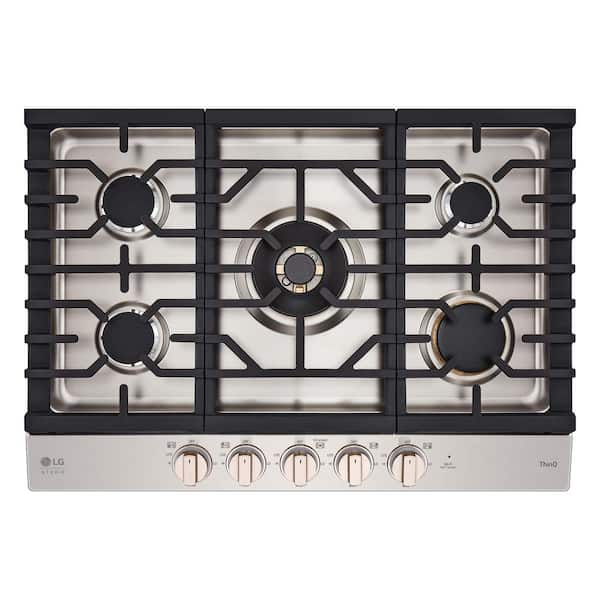LG 30 in. 5 Burner Gas Cooktop with Professional Look with UltraHeat in Essence White
