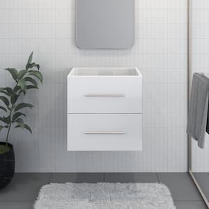 Napa 24 in. W x 22 in. D x 21 in. H Single Sink Bath Vanity Cabinet without Top in Glossy White, Wall Mounted