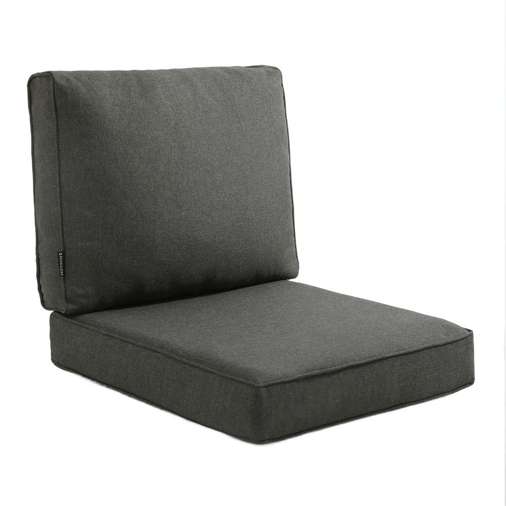 23 in. x 24 in. 19 in. x 23 in. 2-Piece Deep Seat Rectangle Outdoor Lounge Chair Cushion/Back Pillow Set in Dark Gray price history on PriceWatchPro
