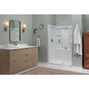 Classic 500 48 in. L x 34 in. W Alcove Shower Pan Base with Center Drain in High Gloss White
