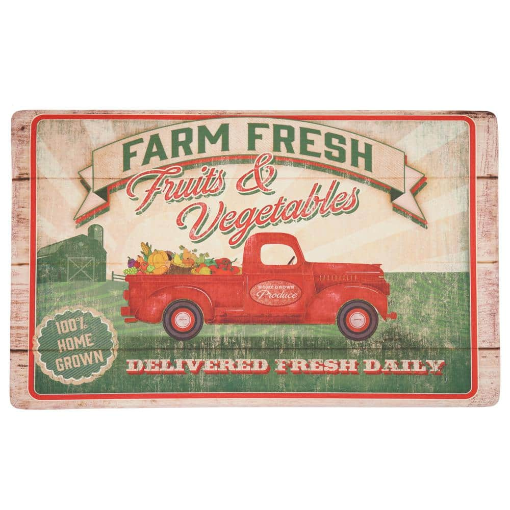 Mohawk Home Vegetable Trucks Multi 18 in. x 30 in. Kitchen Mat