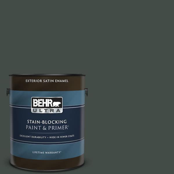 BEHR ULTRA 1 gal. Home Decorators Collection #HDC-CL-21 Sporting Green Satin Enamel Exterior Paint & Primer
