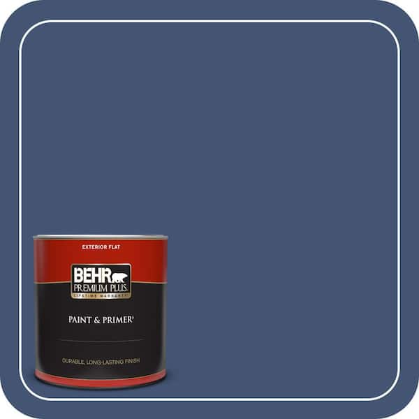 BEHR PREMIUM PLUS 1 qt. Home Decorators Collection. #HDC-CL-26 Champlain Blue Flat Exterior Paint & Primer