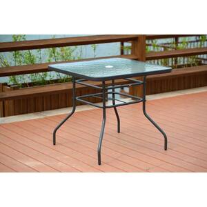 Black Square Steel Frame Patio Outdoor Bistro Table