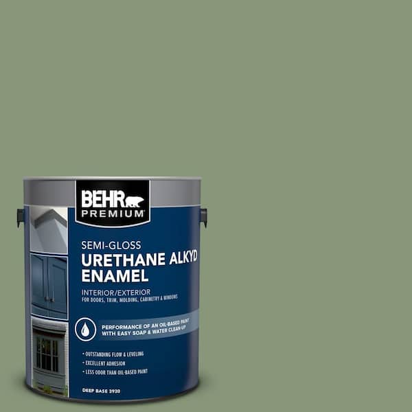 BEHR PREMIUM 1 gal. #S390-5 Laurel Tree Urethane Alkyd Semi-Gloss Enamel Interior/Exterior Paint