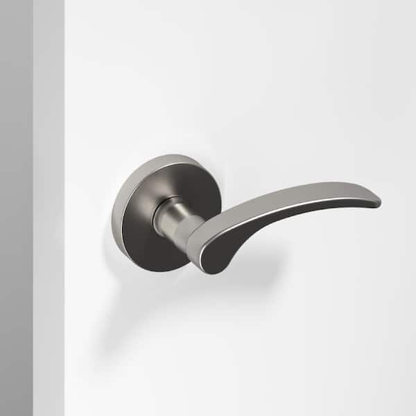 Okun Brook Metal Brushed Nickel Dummy Door Handle with Round