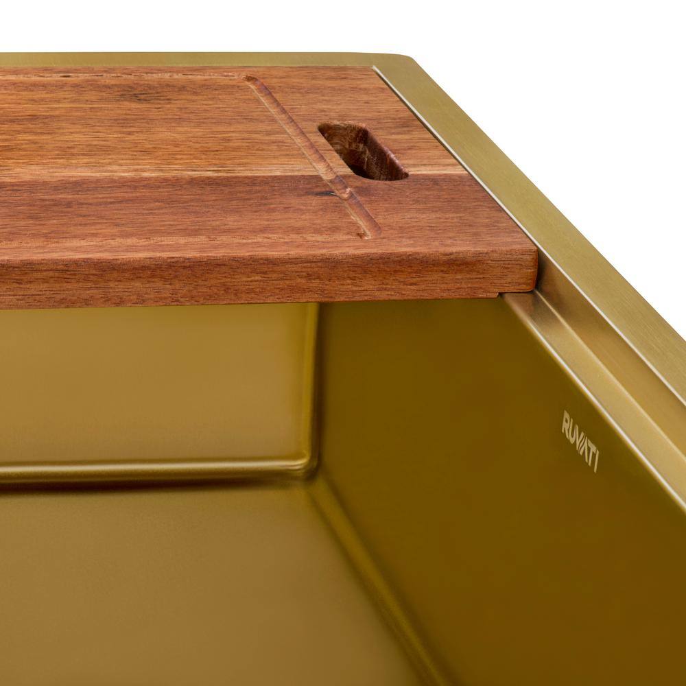 Matte Gold Stainless Steel 27" Workstation Undermount Kitchen Sink