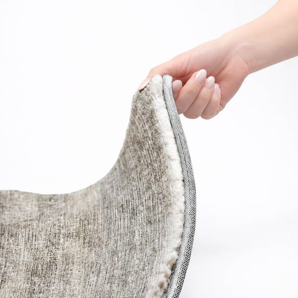 Dream Shag Premium Machine Washable Abstract ADS32 Silver 8 ft. x 10 ft. Area Rug