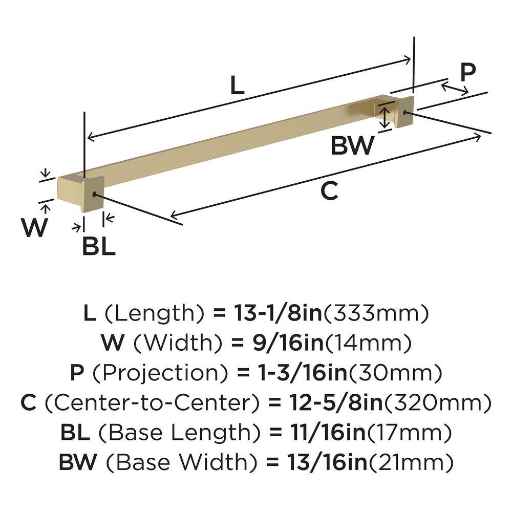 Golden Champagne 12-5/8" Matte Cabinet Bar Pull with Mounting Hardware