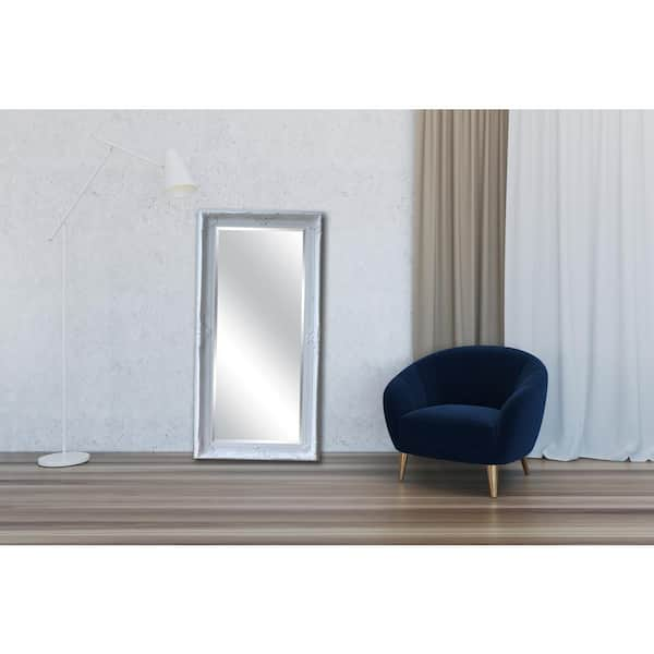 Silver Framed Mirror on Mirror, 33x69