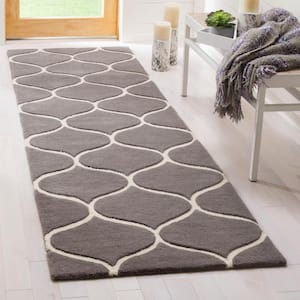 Cambridge Dark Gray/Ivory 3 ft. x 8 ft. Geometric Ovals Runner Rug