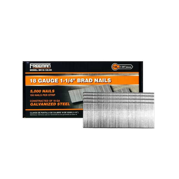Freeman 18-Gauge 1-1/4 in. Glue Collated Brad Nails (5000 per Box)