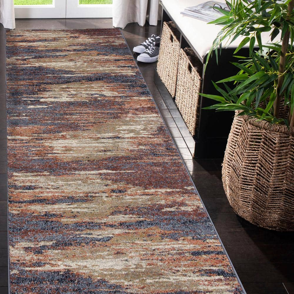 Amer Rugs Jordan 3 ft. X 10 ft. Rust Abstract Area Rug JOR52710 - The ...