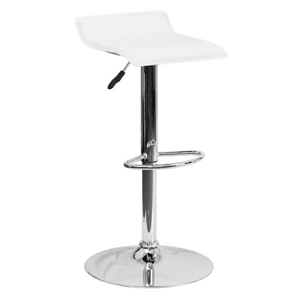 Flash Furniture Adjustable Height White Cushioned Bar Stool