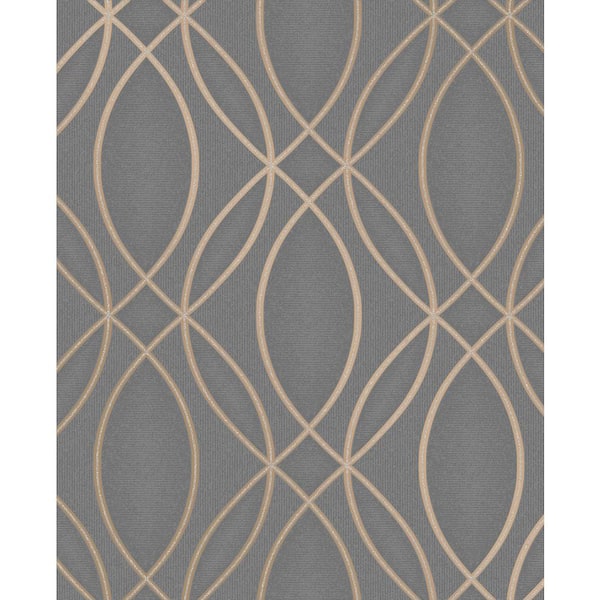 Advantage Lisandro Taupe Geometric Lattice Vinyl Peelable Wallpaper (Covers 56.4 sq. ft.)