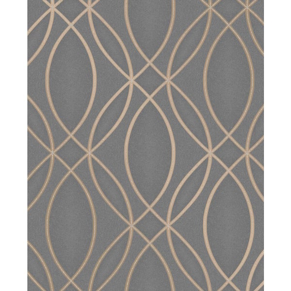 Advantage Lisandro Taupe Geometric Lattice Taupe Wallpaper Sample