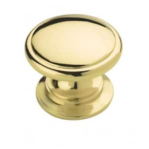 Ravino 1-1/4 in. (32mm) Traditional Polished Brass Round Cabinet Knob