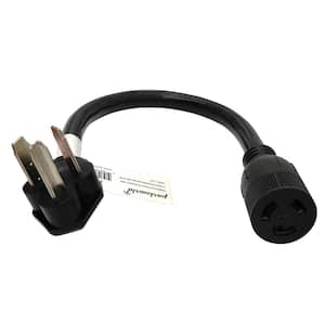 1.5 ft. 10/3 3-Wire 30 Amp Dryer 3-Prong NEMA 10-30P Plug to Generator 3-Prong Locking L6-20R Adapter Cord