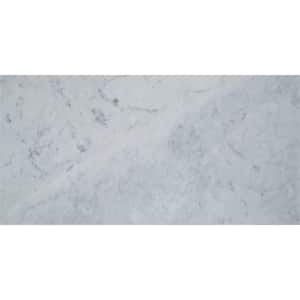 Carrara White 12 in. x 24 in. Honed Marble Stone Look Floor and Wall Tile (12 sq. ft./Case)