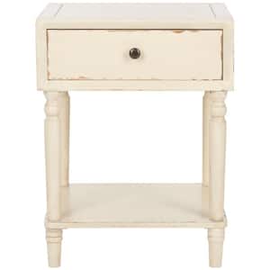 Siobhan Rustic White/Cream Storage End Table