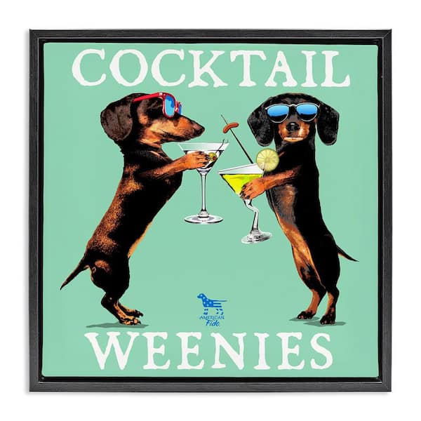 Stupell Industries Flashy Cocktail Weenies by Jim Baldwin Black Floater Frame Food Graphic Art Print 25 in. x 25 in.