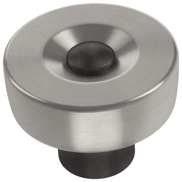 Liberty Riveted 1-1/4 in. (32 mm) Cocoa Bronze with Satin Nickel Cabinet Knob