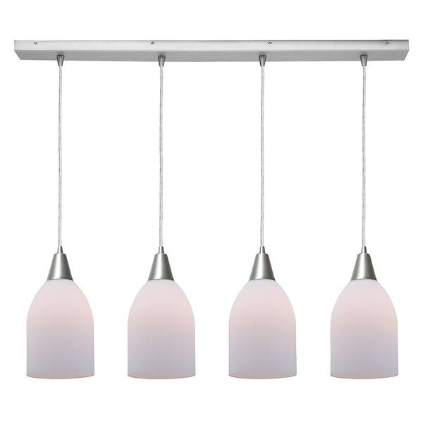 Access Lighting 4-Light Pendant Brushed Steel Finish Opal Glass-DISCONTINUED