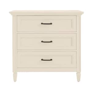 Bonawick Ivory 3-Drawer Nightstand (30 in. H x 32 in. W x 19 in. D)
