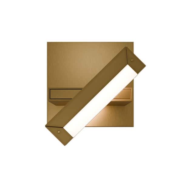 Mantel 1 Light Aged Brass Hardwired Swing Arm Wall Lamp with Selectable 4CCT 2700K-300K-3500K-4000K