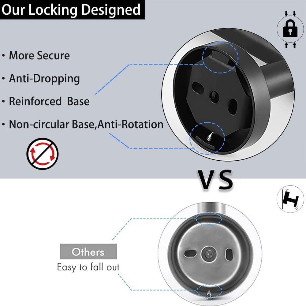 Stainless Steel Matte Black Round Bathroom Robe and Towel Hook Set