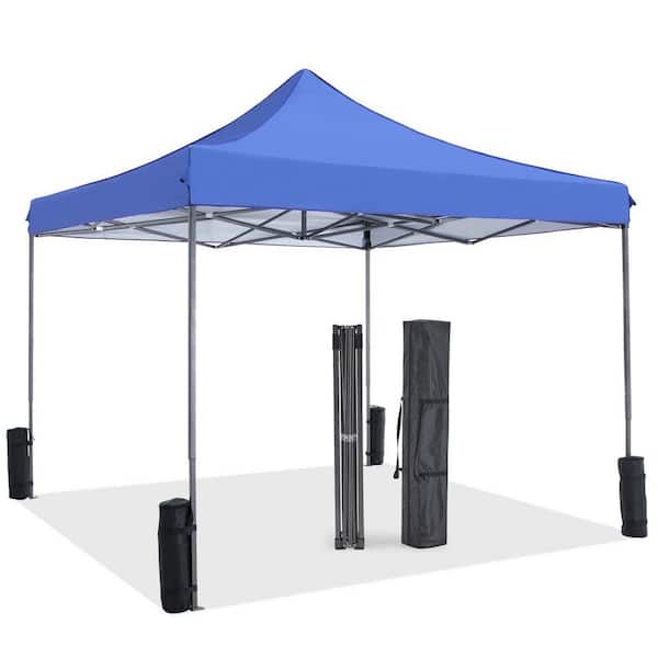 Unbranded 10 ft. x 10 ft. Blue Pop Up Canopy Tent Outdoor Portable Sun Shelter Canopy for Parties Camping Beach