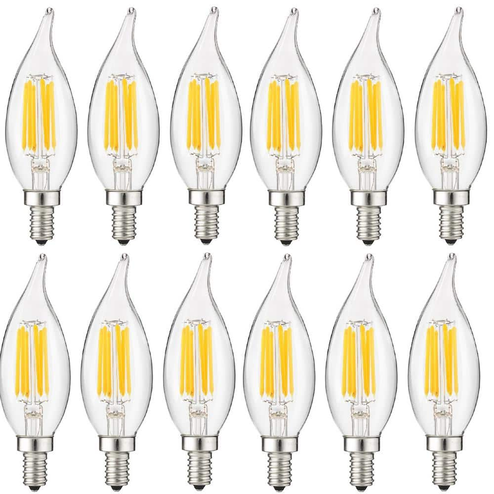 Sunlite 60-Watt Equivalent CA11 Dimmable Clear Filament Flame Tip ...