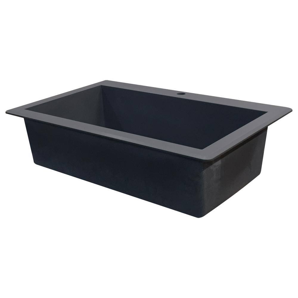 Gray Granite 33'' Single Bowl Drop-In Kitchen Sink
