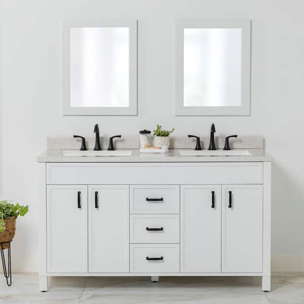 Home Decorators Collection Winsome 60 in. Double Bath Vanity Cabinet without Top in White