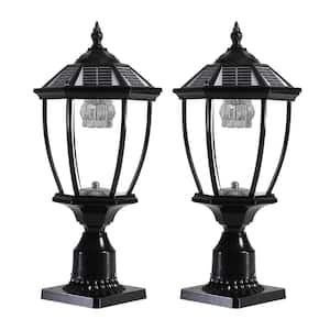 20.08 in Black Dusk to Dawn Indoor/Outdoor Solar Vintage Sconce with LED