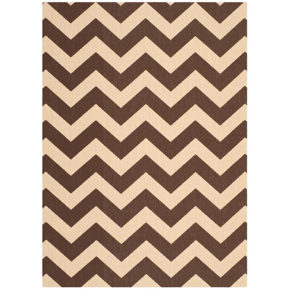SAFAVIEH Courtyard Dark Brown 5 ft. x 8 ft. Geometric Indoor/Outdoor