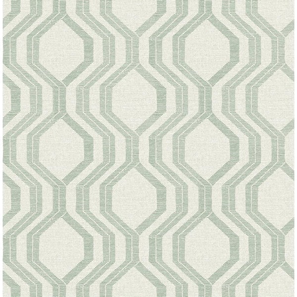 Burton Green Modern Ogee Textured Non-pasted Paper Wallpaper