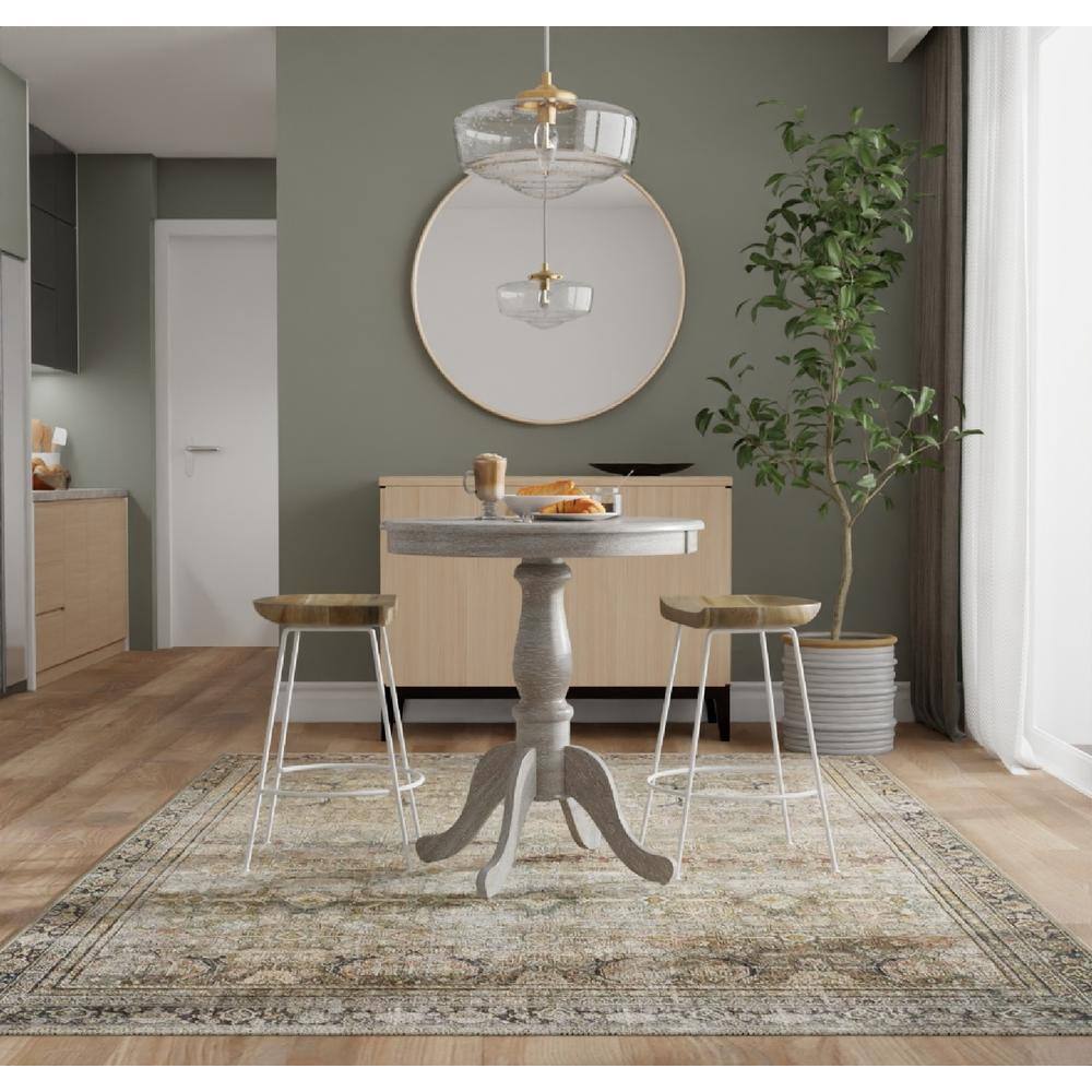 Fairview 30" Natural Driftwood Round Pedestal Bar Table